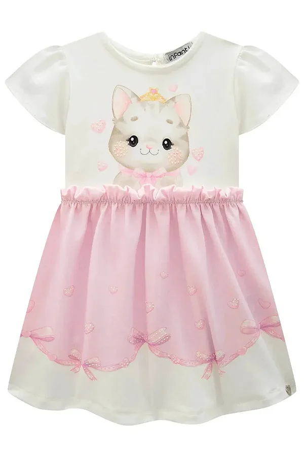 VESTIDO EM MALHA POWER. ACOMPANHA BOLSA Rosa Infanti