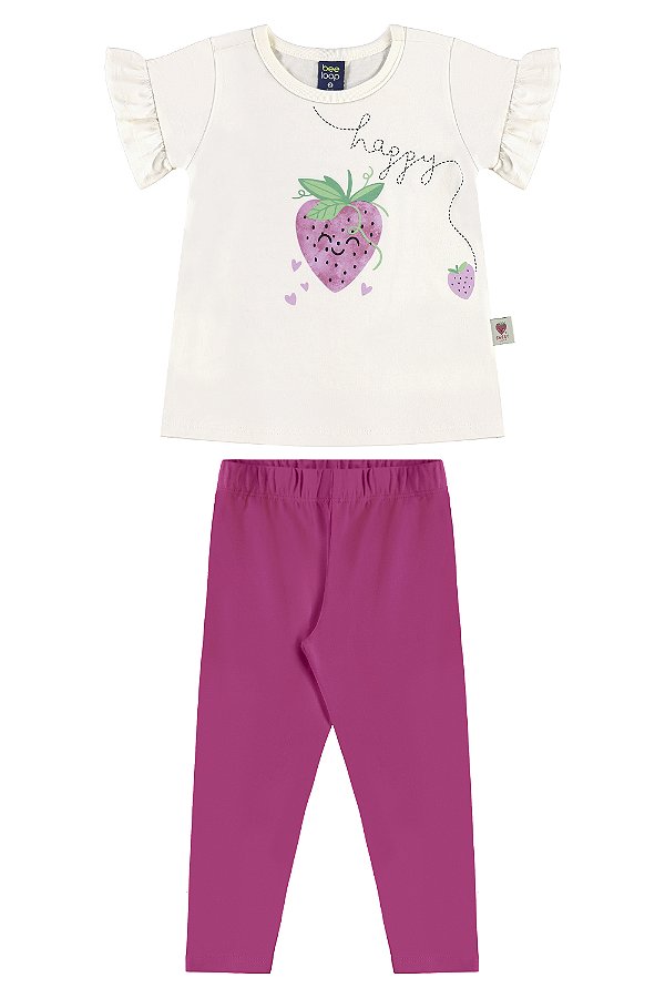 CONJUNTO BLUSA MEIA MALHA E LEGGING EM COTTON Bee Loop