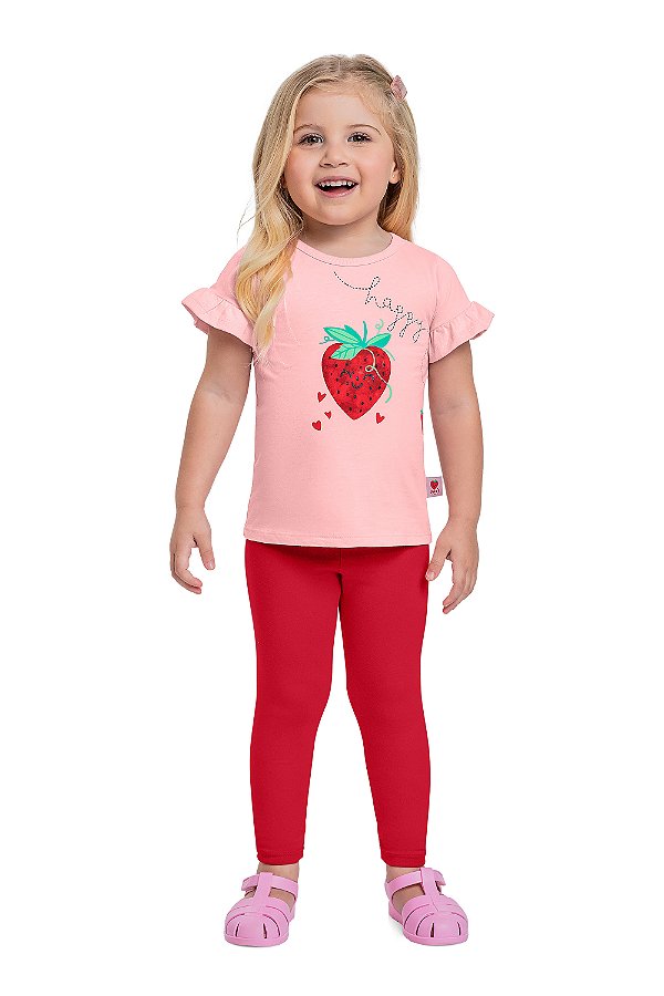 CONJUNTO BLUSA MEIA MALHA E LEGGING EM COTTON Bee Loop