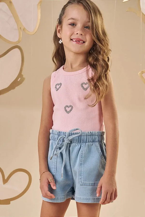 Blusa Regata em Canelado Liz Infanti Infantil Menina