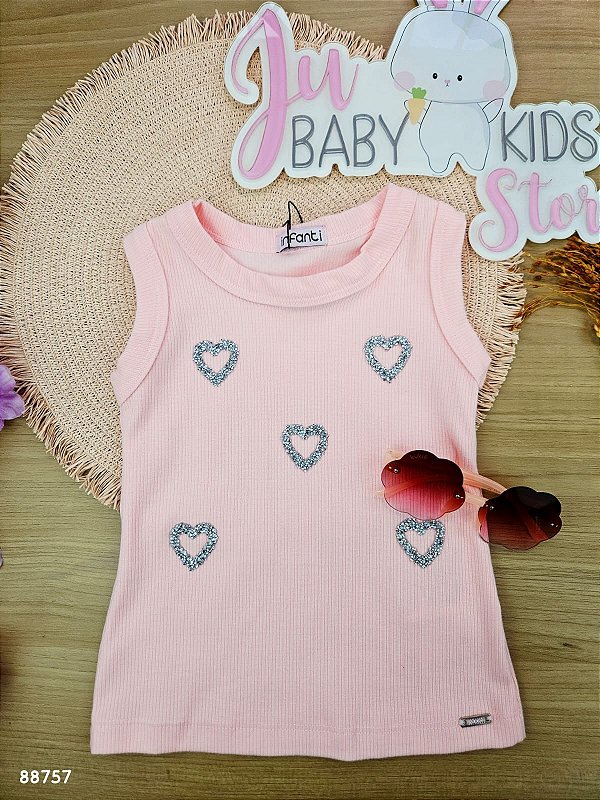 Blusa Regata em Canelado Liz Infanti Infantil Menina