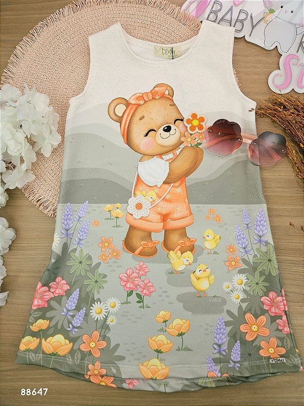 Vestido em Molecotton Infanti Infantil Menina