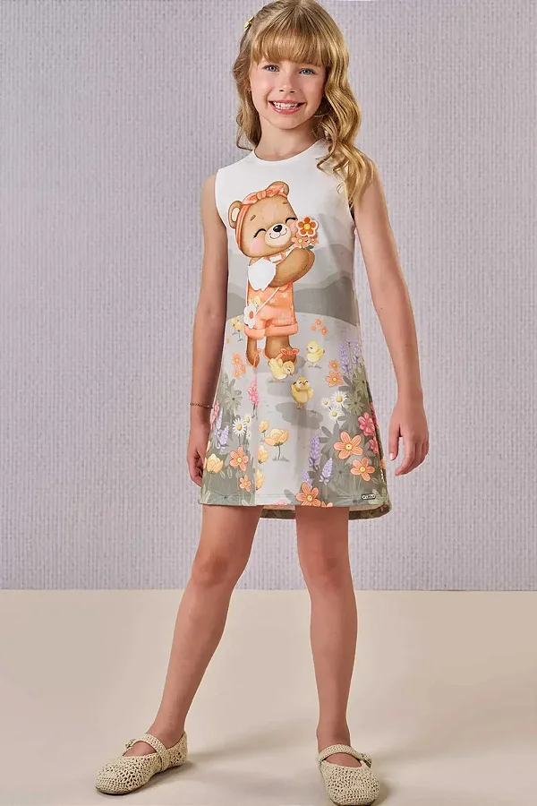 Vestido em Molecotton Infanti Infantil Menina