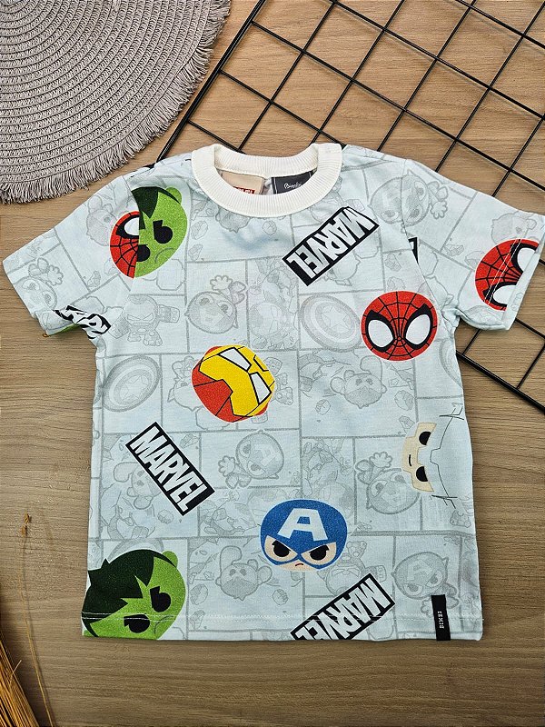 T-SHIRT ESTAMPA TOTAL MARVEL AVENGERS Bimbi