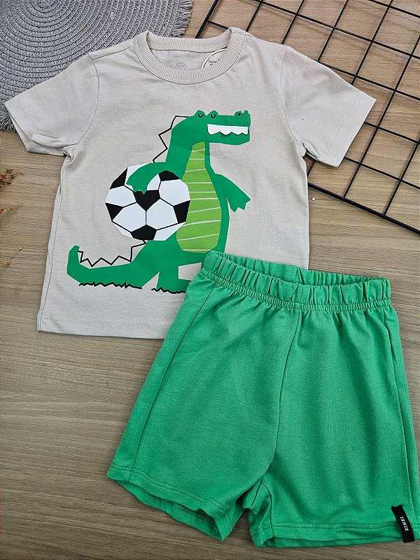 CONJUNTO T-SHIRT BERMUDA DINOSSAURO Bimbi