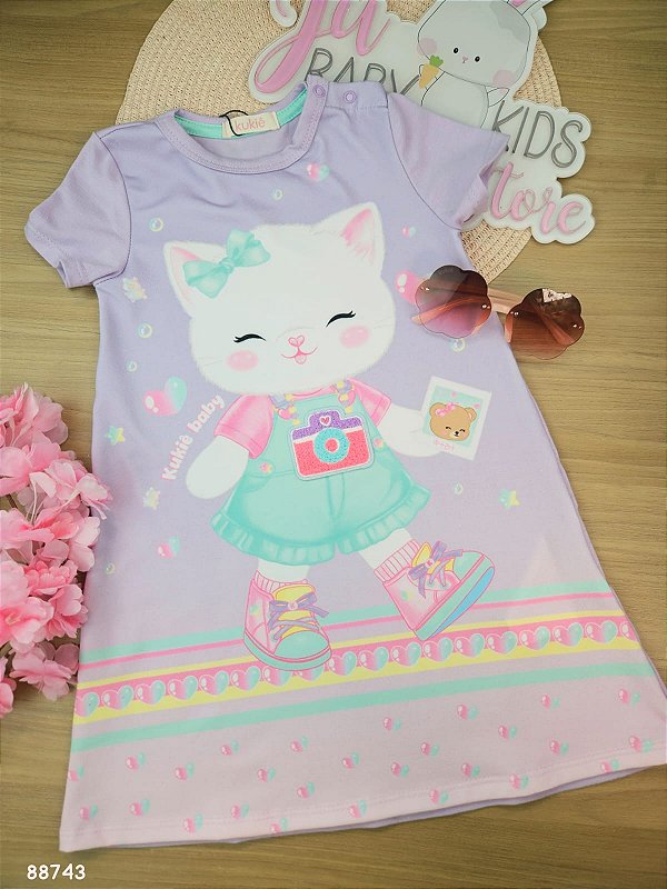 Vestido em Cotton Kukiê Bebê Menina