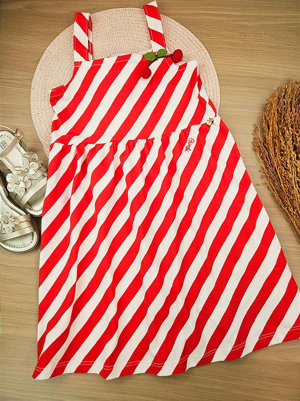 Vestido Vermelho Listras Bimbi