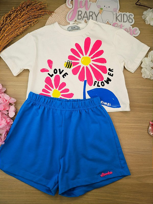 Conjunto Blusa e Shorts Florzinha Bimbi