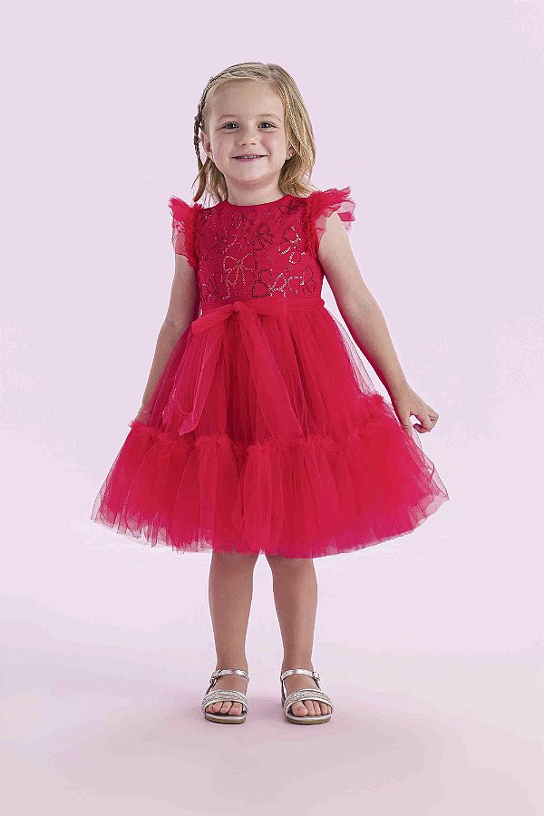 VESTIDO VERAO 2026 062 Vermelho Natal Petit Cherie