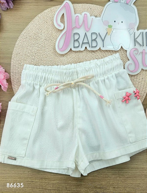 Shorts em Sarja com Elastano Infanti Infantil Menina