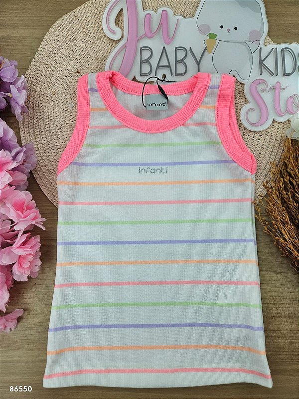 Blusa Regata em Canelado Liz Infanti Infantil Menina