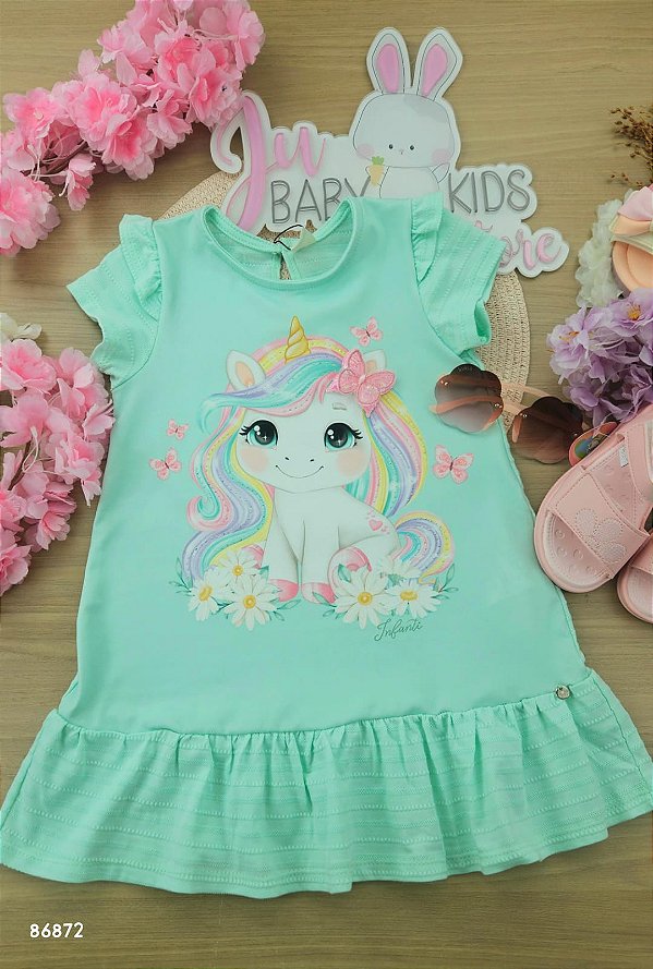 Vestido em Malha Textura Infanti Bebê Menina