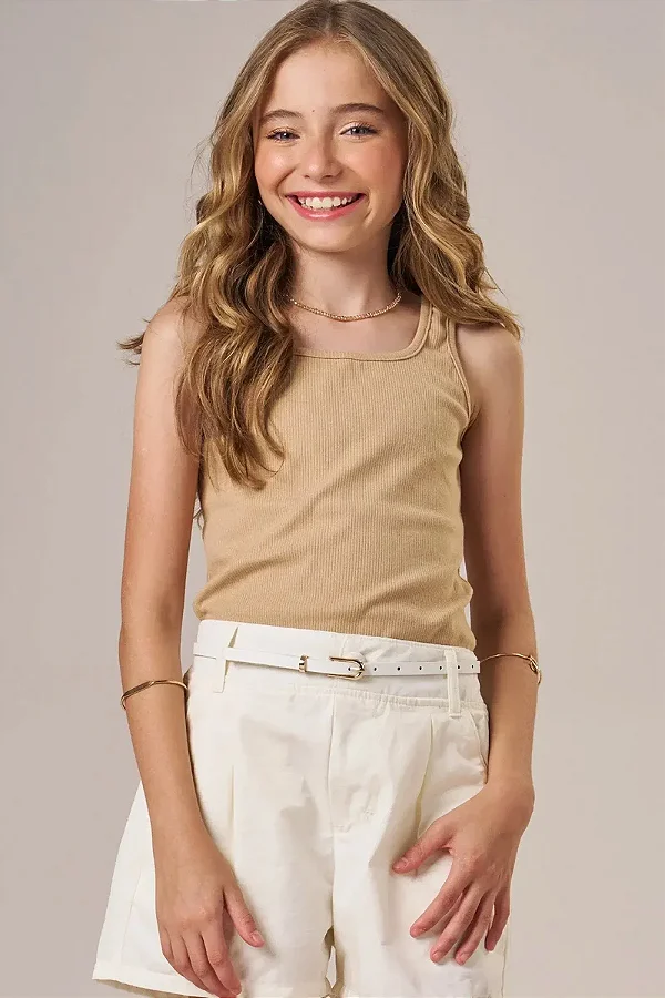 Regata em Canelado Liz Bege Lilimoon Teen Menina