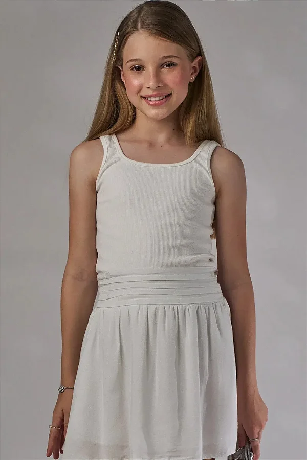 Regata em Canelado Liz Off White Lilimoon Teen Menina