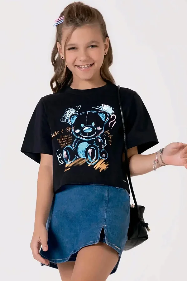Blusa Boxy Over em Meia Malha Lilimoon Teen Menina