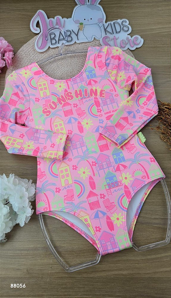 Maiô em Malha com Proteção UV50+ Kukiê Infantil Menina