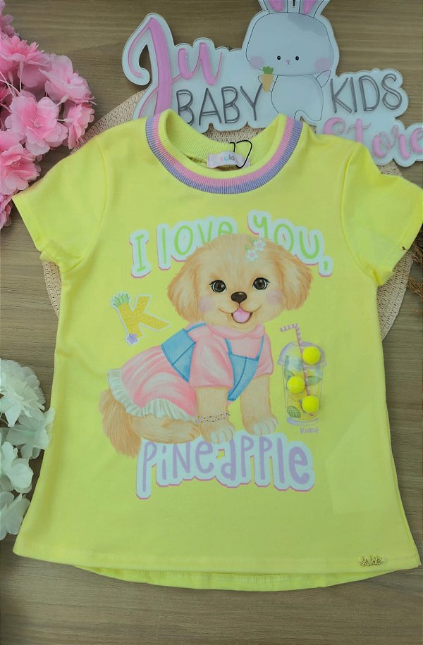 Blusa Alongada em Meia Malha Kukiê Infantil Menina