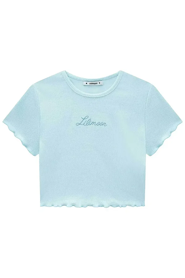 Blusa Cropped em Canelado Liz Lilimoon Teen Menina