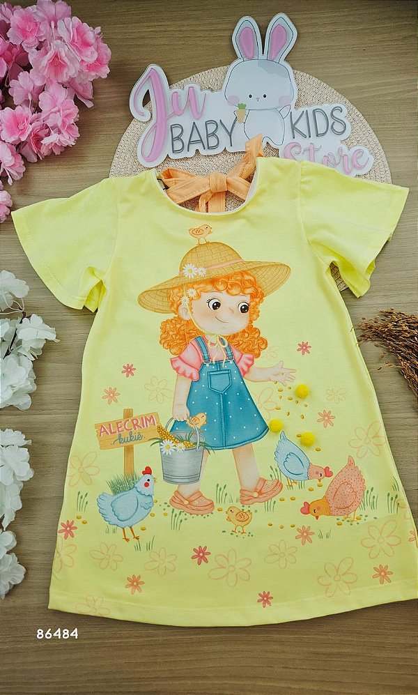 Vestido em Meia Malha Kukiê Infantil Menina