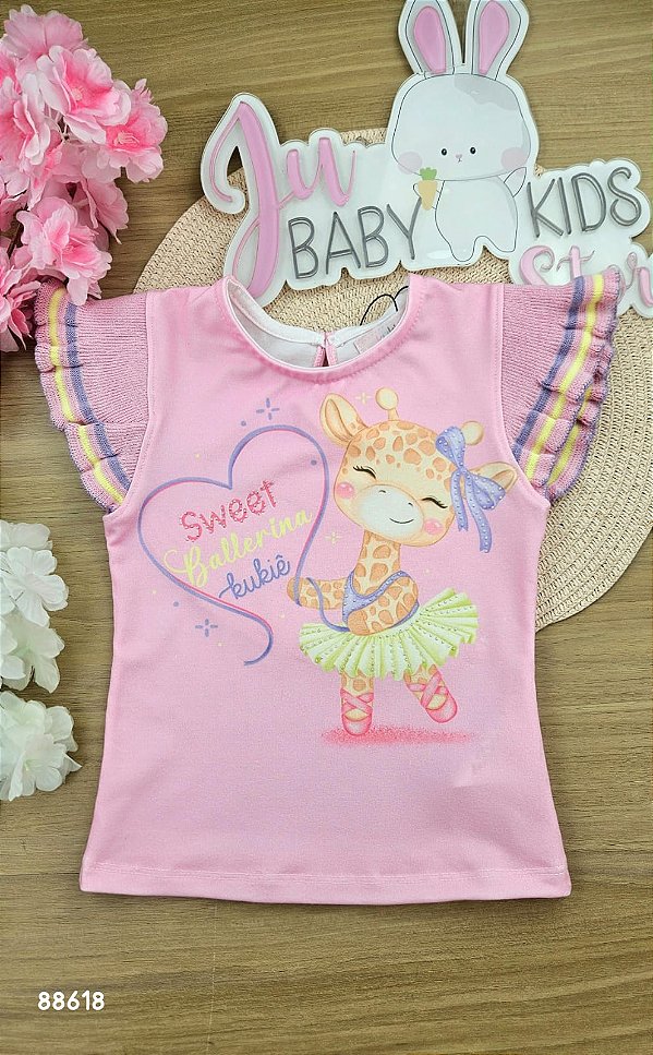 Blusa em Malha Power Girafinha Kukiê