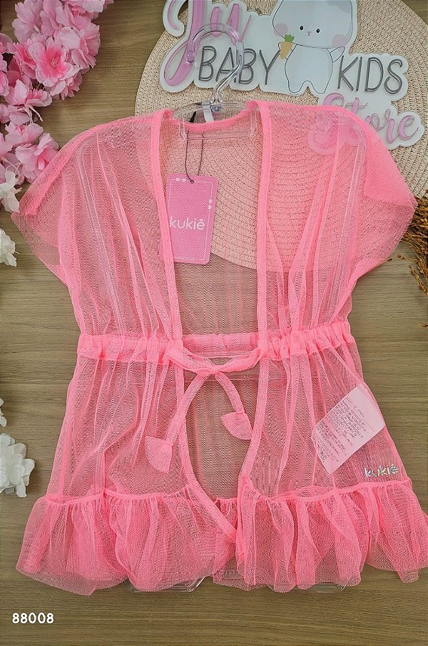 Saída de Praia em Tule com Elastano Kukiê Infantil Menina