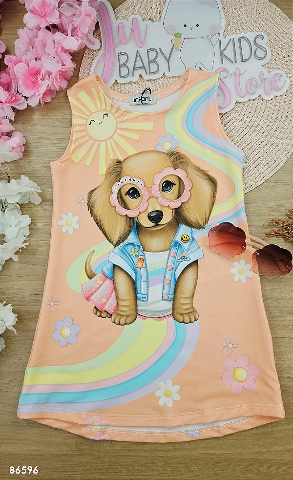 Vestido em Molecotton Infanti Infantil Menina