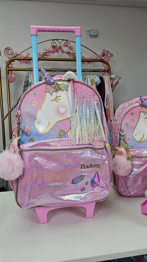 Mochila de Rodinha Com Alças Unicórnio Fantasy Pack Me