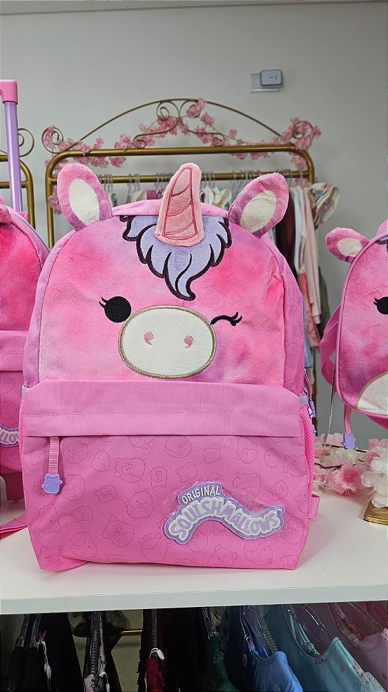 Mochila Costas Unicórnio Lola Squishmallow