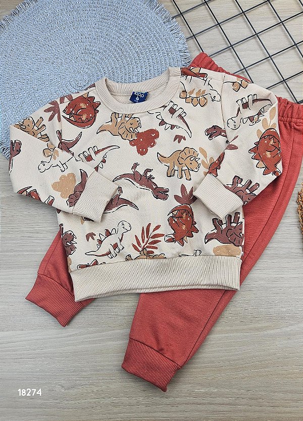 Conjunto Blusão e Calça em Moletom Bee Loop