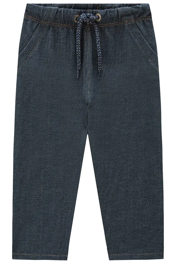 Calça Skinny em Malha Denim Com Elastano Marinho Lucboo