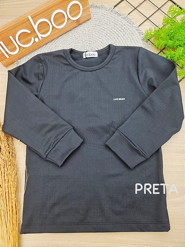 Camiseta Em Termoskin Peluciado Preto Lucboo