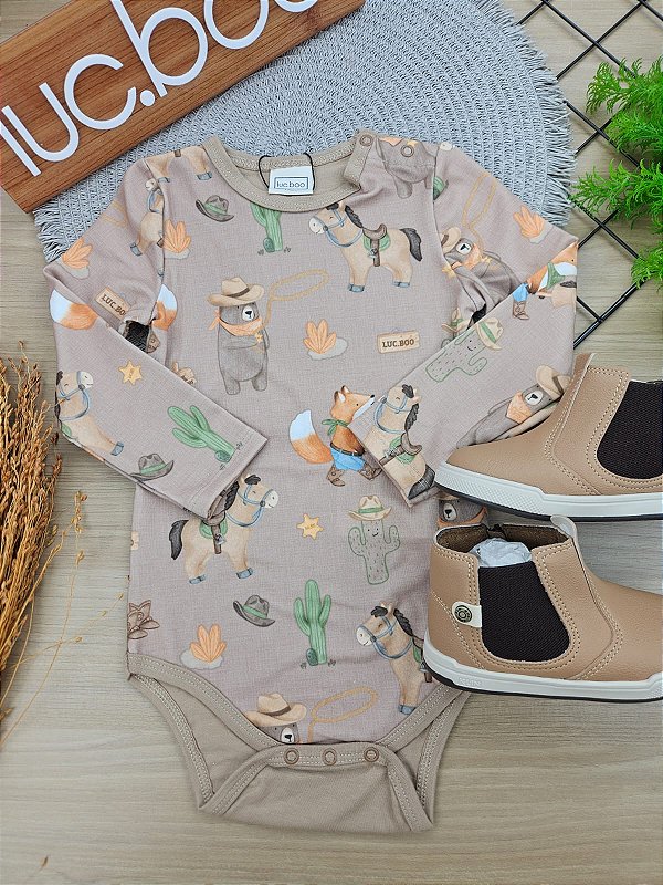 Body Em Cotton E Malha Power Caqui Escuro Lucboo