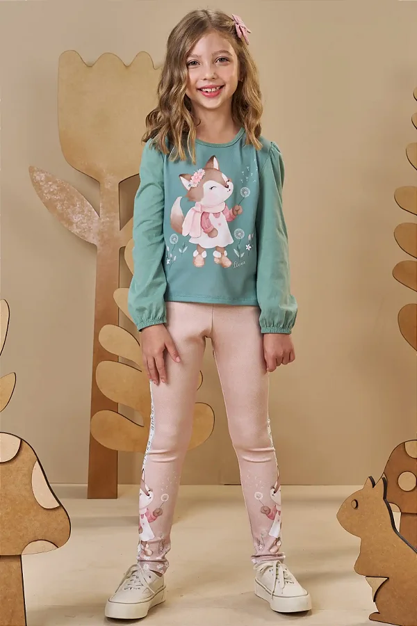 Calça Legging em Fly Tech Infanti Infantil Menina