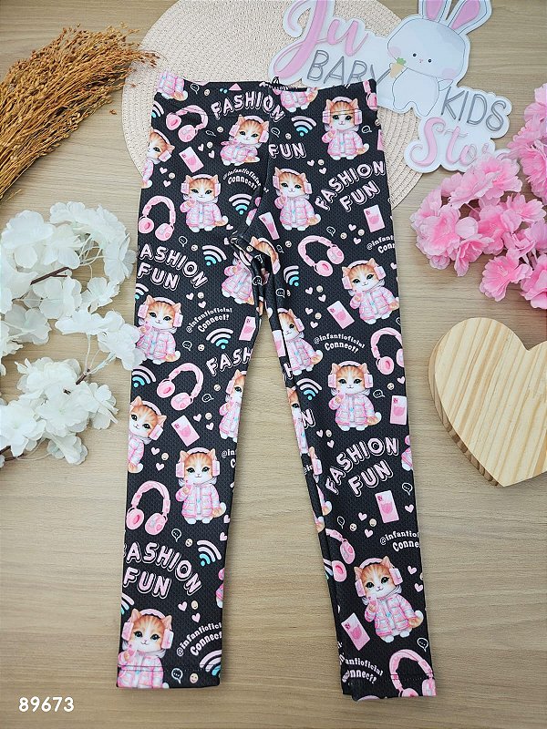 Calça Legging em Fly Tech Infanti Infantil Menina