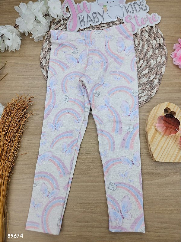 Calça Legging Em Termoskin Peluciado Bege Claro Infanti