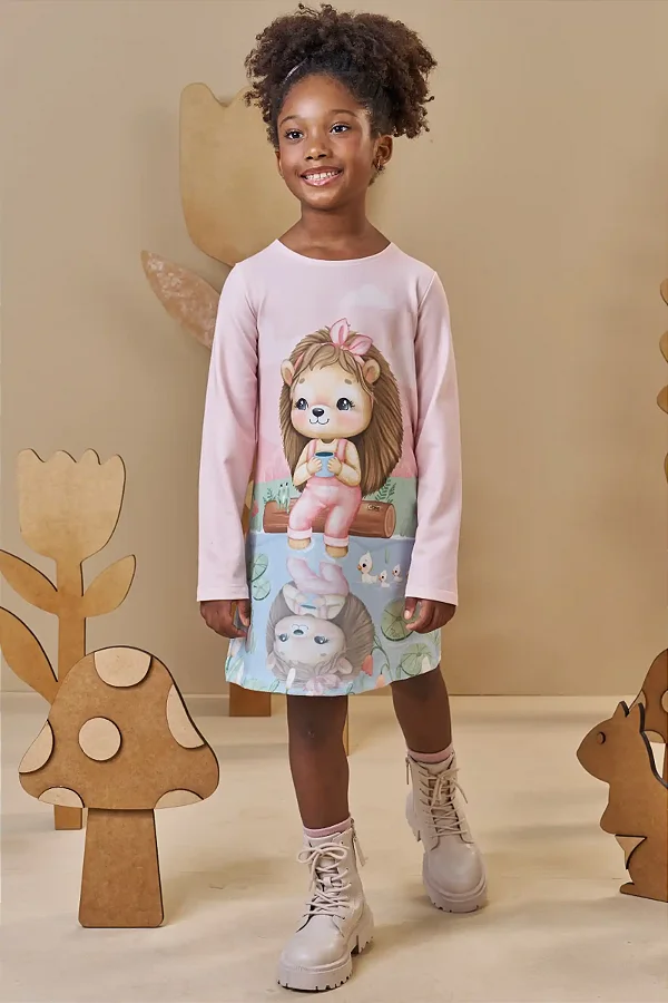 Vestido Em Molecotton Rosa Claro Infanti