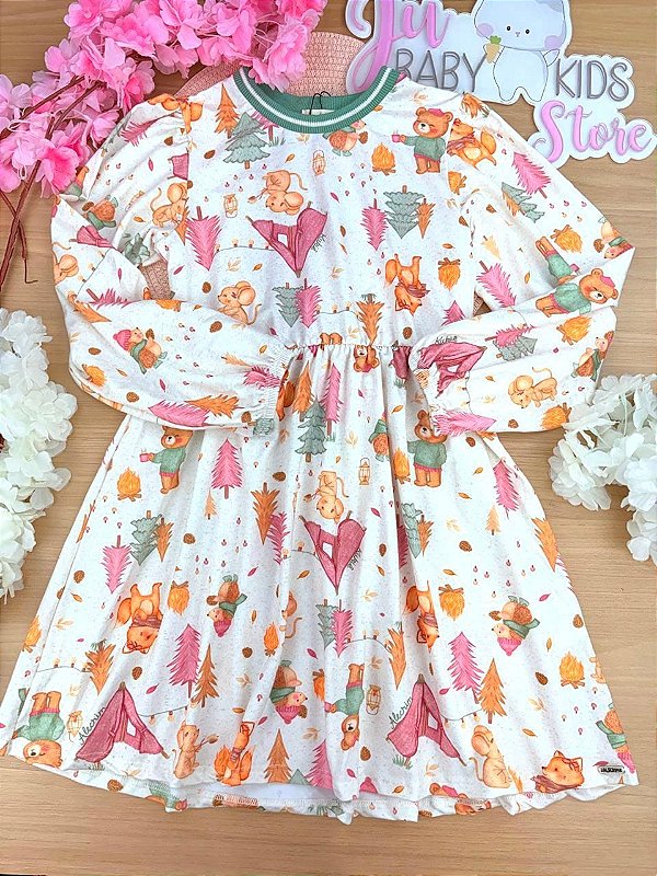 Vestido Em Malha Comfy Bege Claro Kukiê