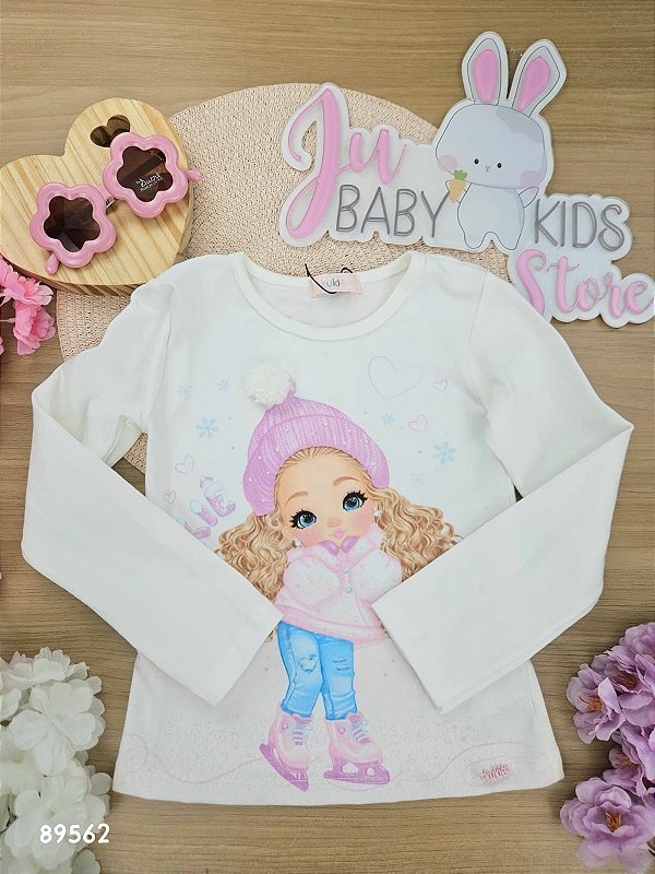 Blusa Em Cotton Off White Kukiê