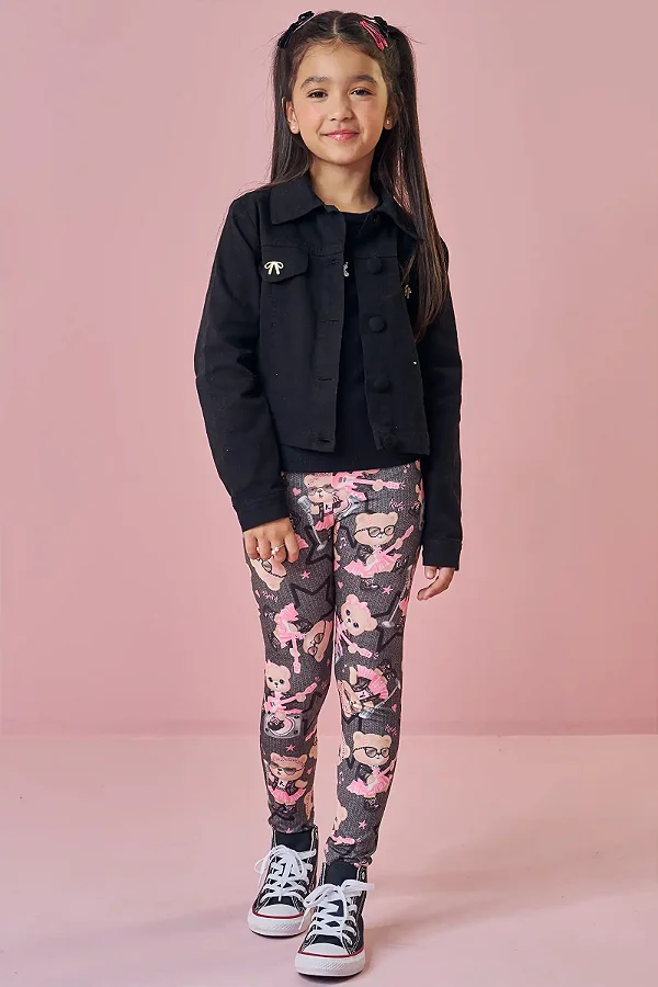 Calca Legging Em Termoskin Peluciado Cinza Claro Kukiê