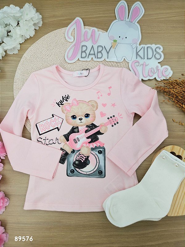 Blusa Em Cotton Rosa Claro Kukiê