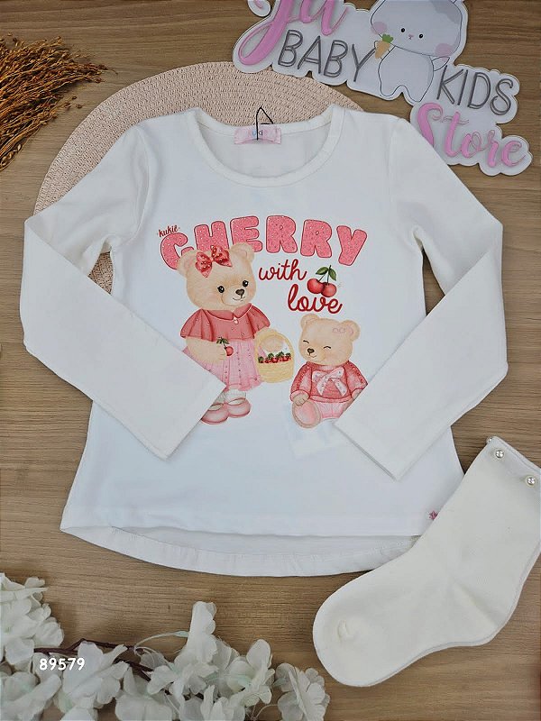 Blusa Alongada Em Cotton Off White Kukiê