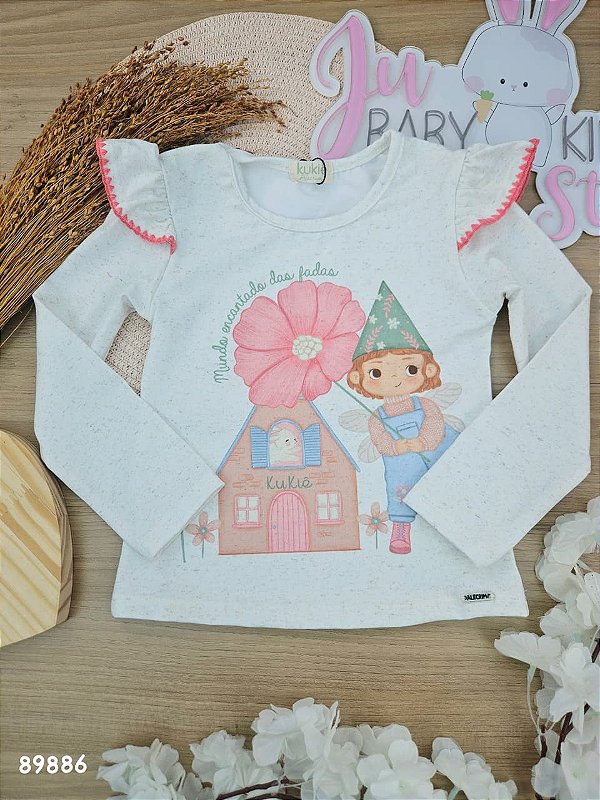 Blusa Em Malha Power Bege Claro Kukiê