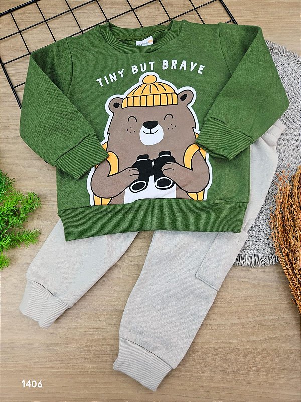 Conjunto Blusão e Calça Urso Fakini