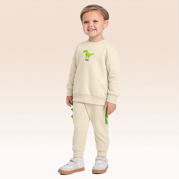 Conjunto Blusão e Calça Bege Dino Fakini