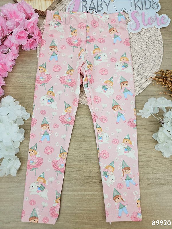 Calça Legging em Molecotton Rosa Kukiê