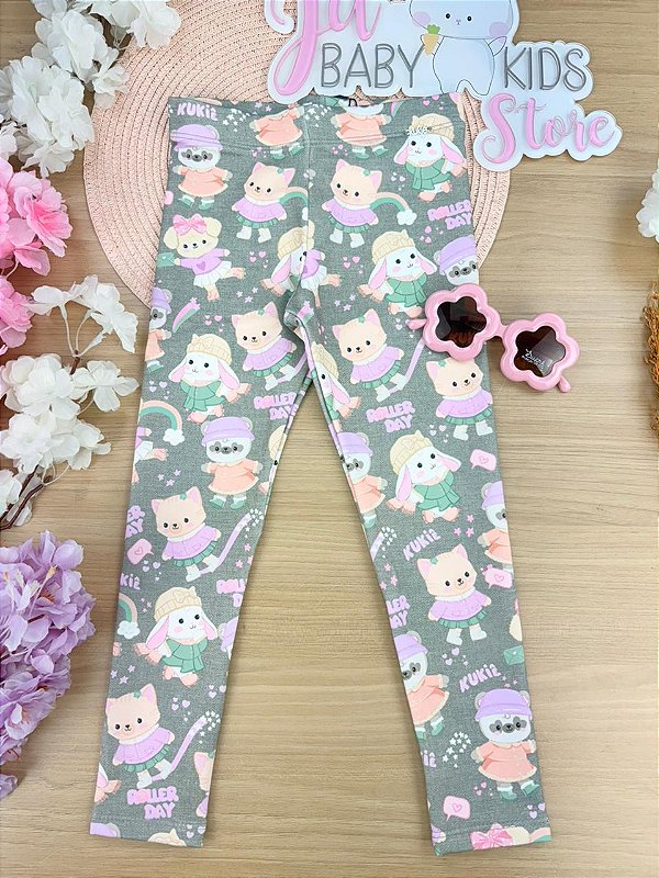 Calça Legging em Molecotton Kukiê Infantil Menina