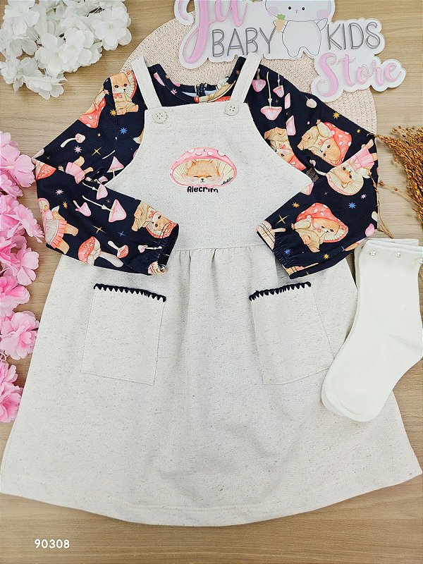 Conjunto de Salopete e Body Kukiê