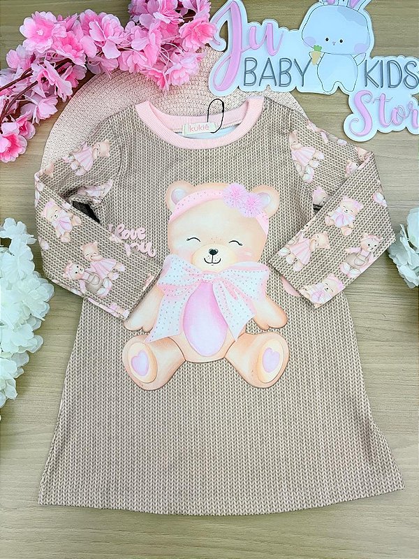 Vestido em Termoskin Peluciado Kukiê Bebê Menina