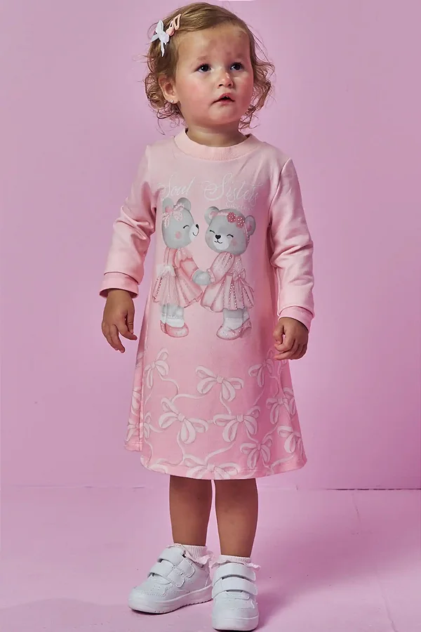 Vestido em Molecotton Kukiê Bebê Menina