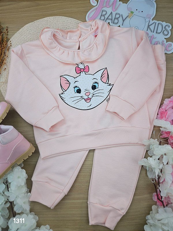 Conjunto Blusa e Calça em Moletom Peluciado Marie Disney Fakini